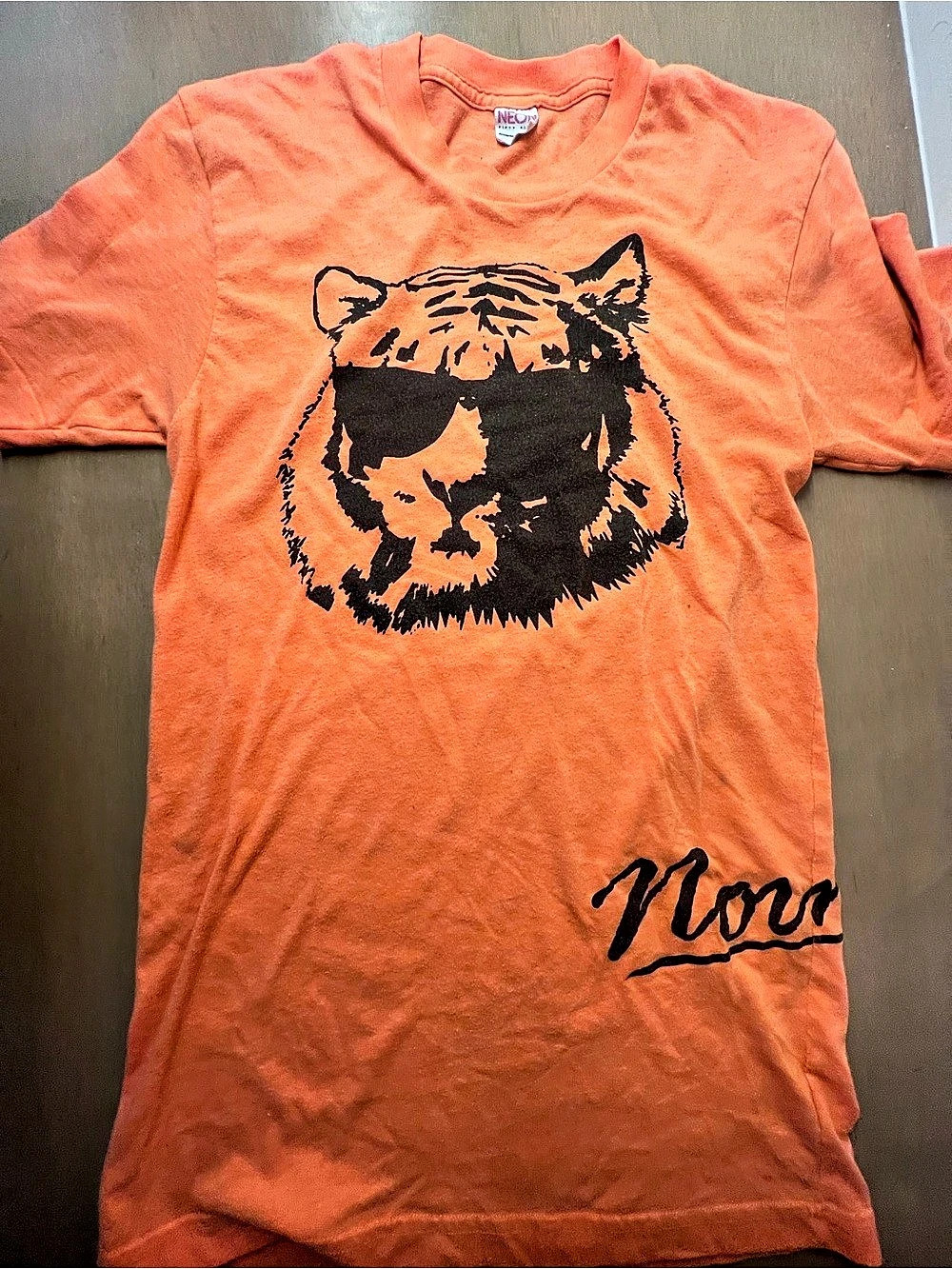 American Apparel Neon Graphic Tiger Short Sleeve Tee in Orange